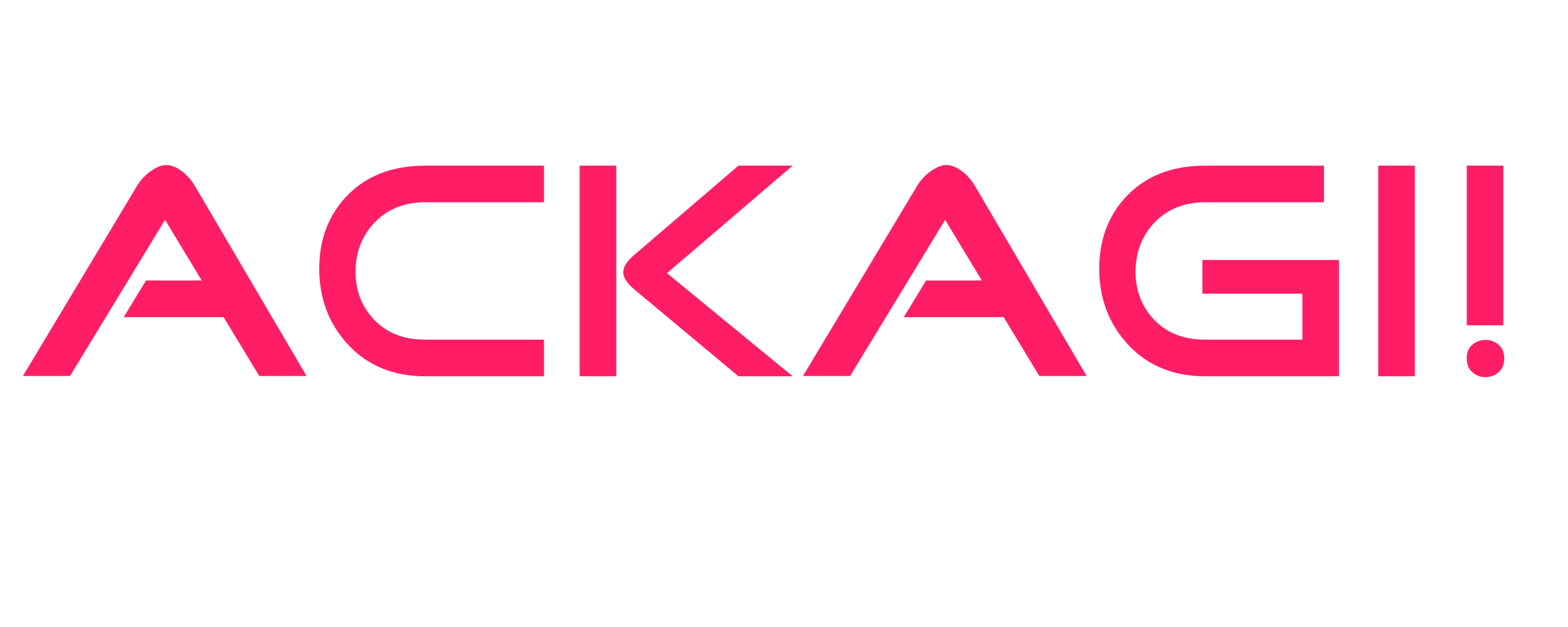 logo ackagi rosa bianco su nero